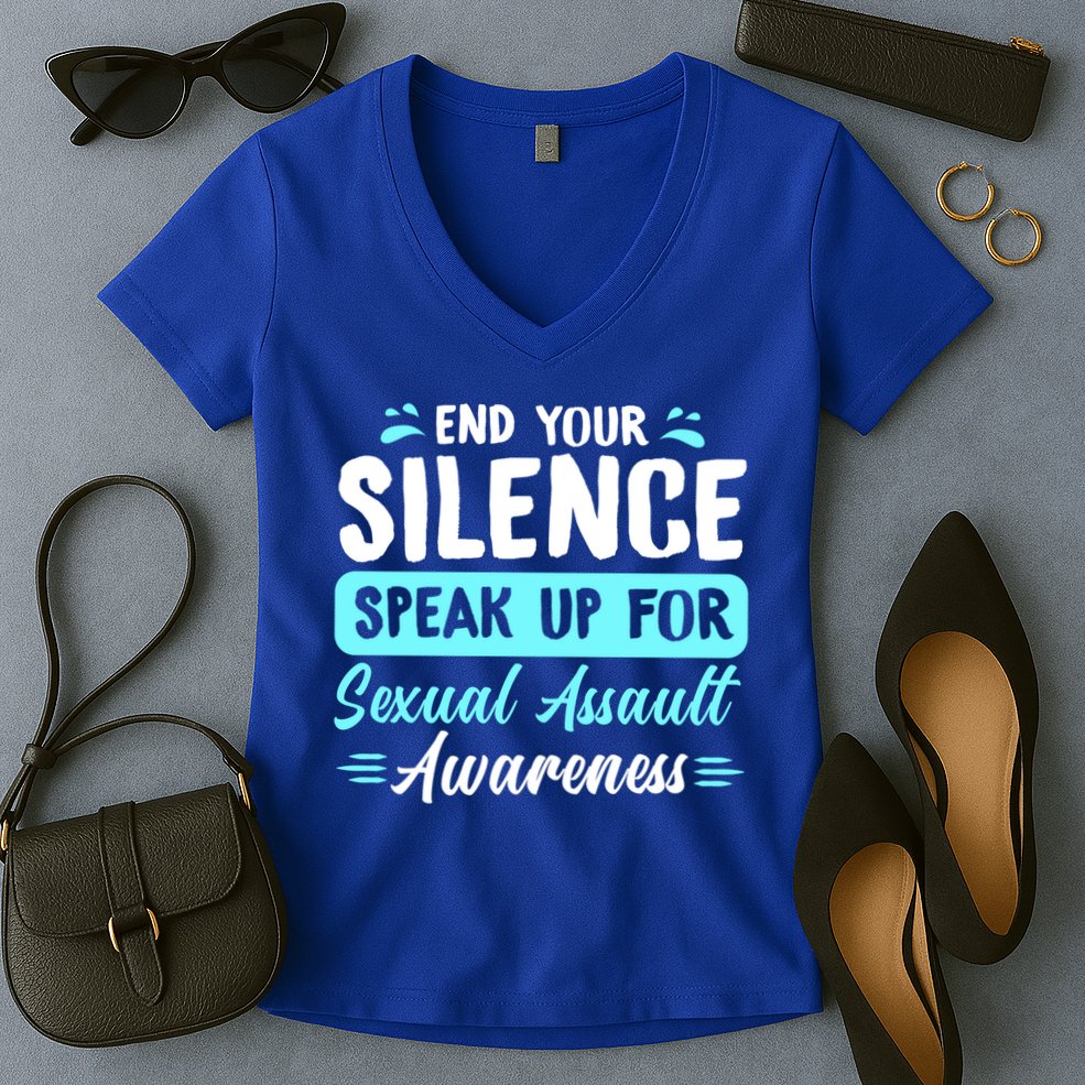 End Your Silence Speak Up For Sexual Assault Awareness Meaningful Gift Women's V-Neck T-Shirt