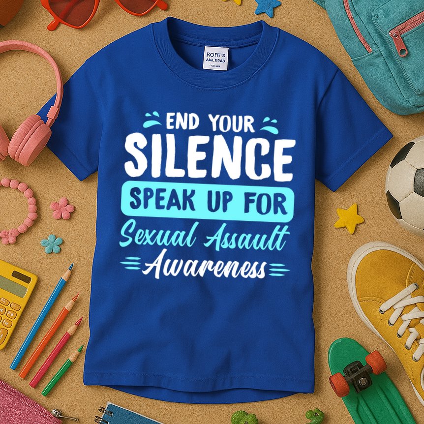 End Your Silence Speak Up For Sexual Assault Awareness Meaningful Gift Kids T-Shirt