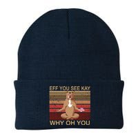 Eff You See Kay Why Oh You Funny Vintage Dog Yoga Knit Cap Winter Beanie