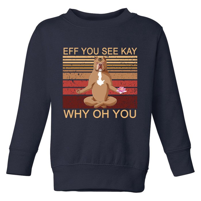 Eff You See Kay Why Oh You Funny Vintage Dog Yoga Toddler Sweatshirt