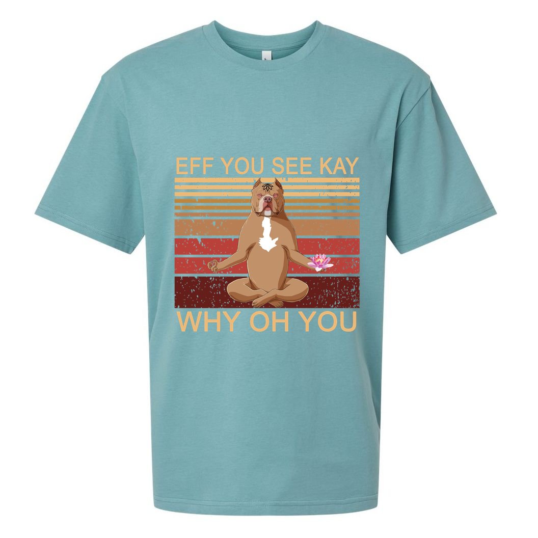 Eff You See Kay Why Oh You Funny Vintage Dog Yoga Sueded Cloud Jersey T-Shirt