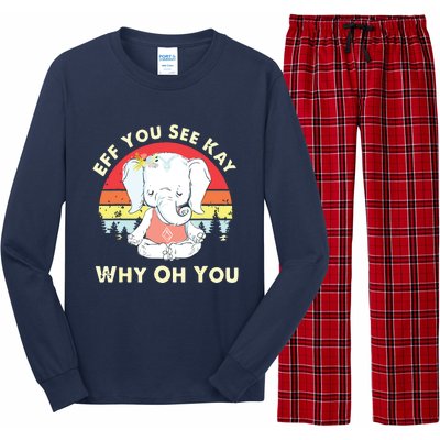 Eff You See Kay Why Oh You Funny Vintage Elephant Yoga Lover Long Sleeve Pajama Set