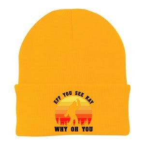 Eff You See Kay Why Oh You Bigfoot Sasquatch Funny Meme Knit Cap Winter Beanie