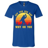Eff You See Kay Why Oh You Bigfoot Sasquatch Funny Meme V-Neck T-Shirt