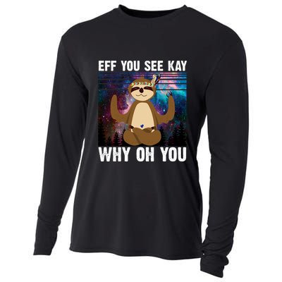 Eff You See Kay Why Oh You Yoga Sloth Space Galaxy Cooling Performance Long Sleeve Crew