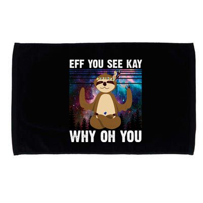 Eff You See Kay Why Oh You Yoga Sloth Space Galaxy Microfiber Hand Towel
