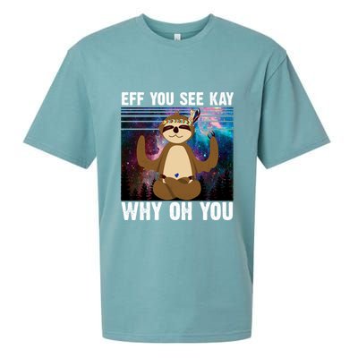 Eff You See Kay Why Oh You Yoga Sloth Space Galaxy Sueded Cloud Jersey T-Shirt
