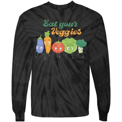 Eat Your Veggies Vegan Gift Idea Trending Tie-Dye Long Sleeve Shirt