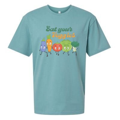 Eat Your Veggies Vegan Gift Idea Trending Sueded Cloud Jersey T-Shirt