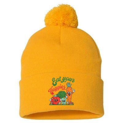 Eat Your Veggies Pom Pom 12in Knit Beanie