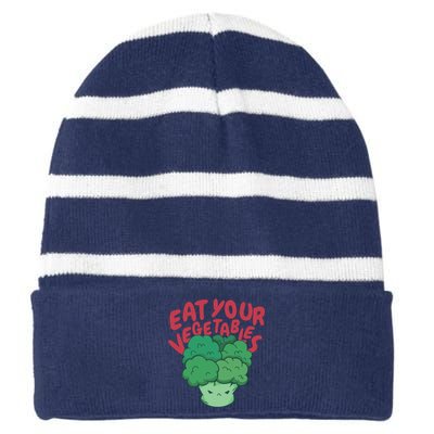 Eat Your Vegetables Striped Beanie with Solid Band