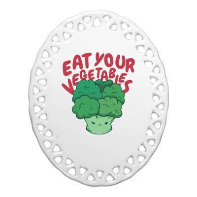 Eat Your Vegetables Ceramic Oval Ornament