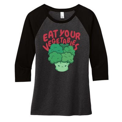 Eat Your Vegetables Women's Tri-Blend 3/4-Sleeve Raglan Shirt