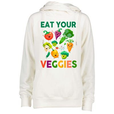 Eat Your Veggies Womens Funnel Neck Pullover Hood