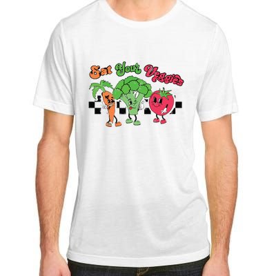 Eat Your Veggies Retro 90s Style Vegetable Funny Vegan Month Adult ChromaSoft Performance T-Shirt