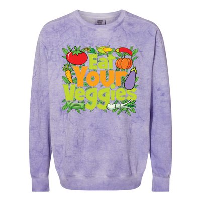 Eat Your Veggies Colorblast Crewneck Sweatshirt