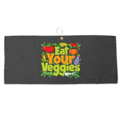 Eat Your Veggies Large Microfiber Waffle Golf Towel