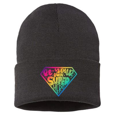 Empower Yourself with Motivational Superhero Quotes Sustainable Knit Beanie