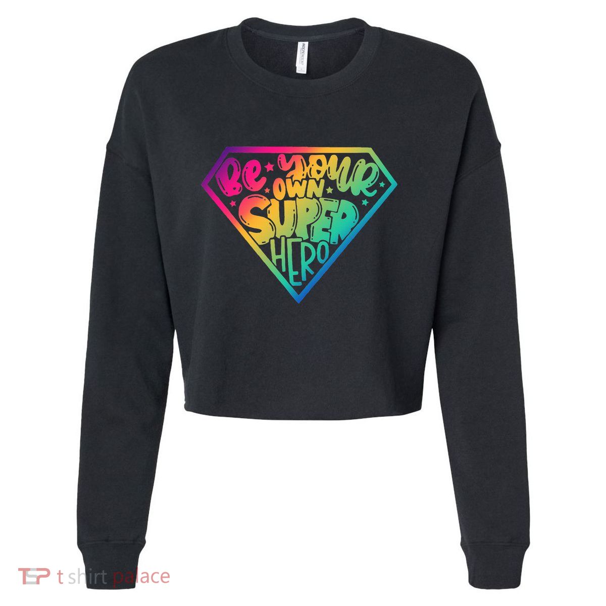 Empower Yourself with Motivational Superhero Quotes Cropped Pullover Crew