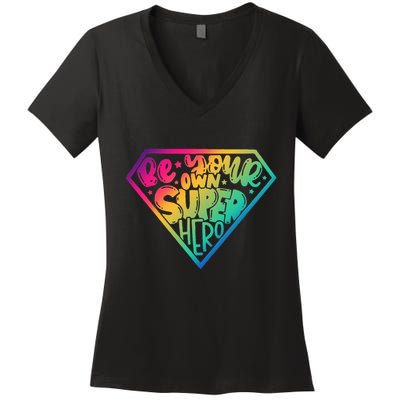 Empower Yourself with Motivational Superhero Quotes Women's V-Neck T-Shirt