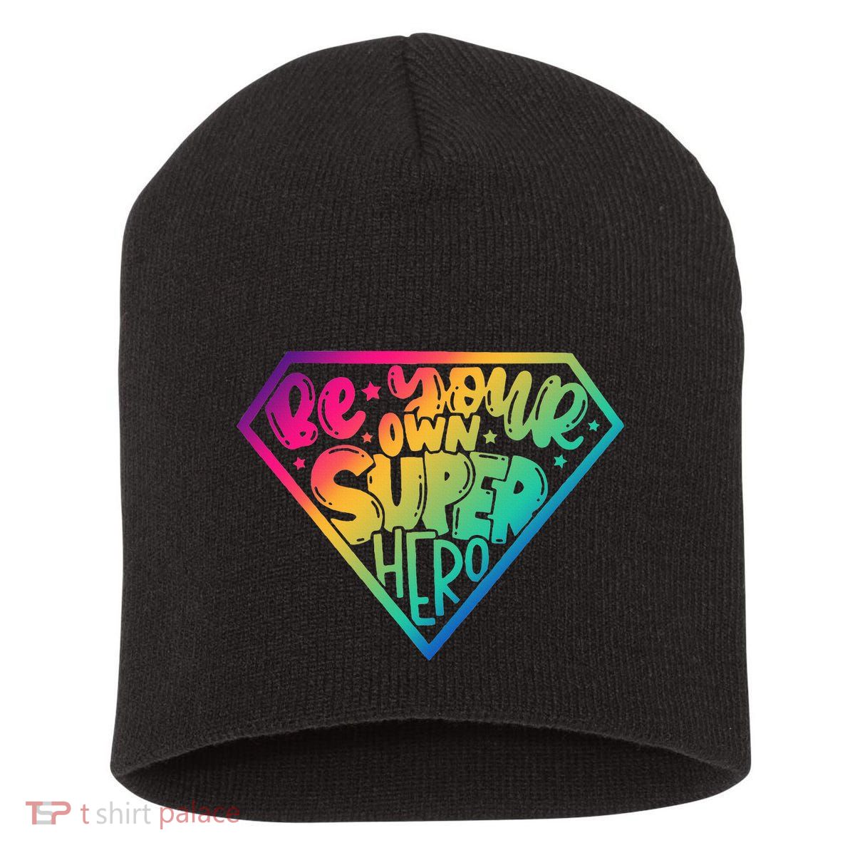 Empower Yourself with Motivational Superhero Quotes Short Acrylic Beanie