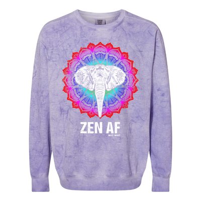 Elephant Zen Af Meaningful Gift Zen Meditation Buddhist Yoga Cute Gift Colorblast Crewneck Sweatshirt