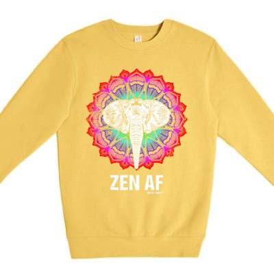 Elephant Zen Af Meaningful Gift Zen Meditation Buddhist Yoga Cute Gift Premium Crewneck Sweatshirt