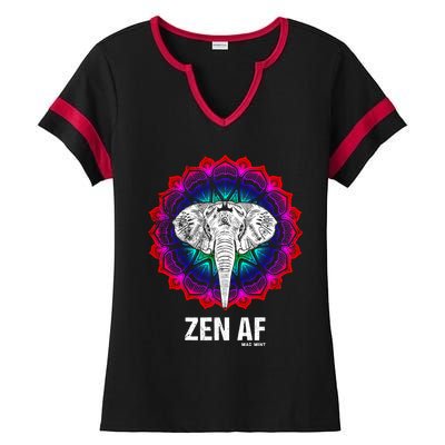 Elephant Zen Af Meaningful Gift Zen Meditation Buddhist Yoga Cute Gift Ladies Halftime Notch Neck Tee