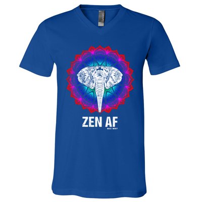 Elephant Zen Af Meaningful Gift Zen Meditation Buddhist Yoga Cute Gift V-Neck T-Shirt