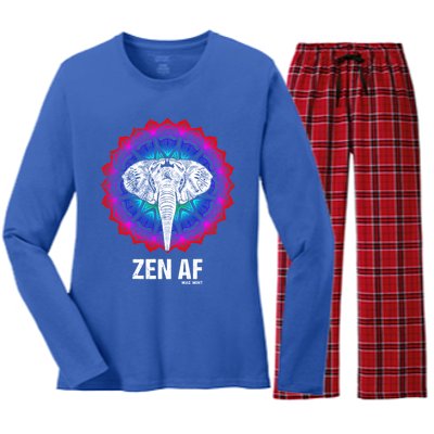 Elephant Zen Af Meaningful Gift Zen Meditation Buddhist Yoga Cute Gift Women's Long Sleeve Flannel Pajama Set 