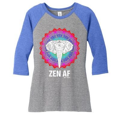 Elephant Zen Af Meaningful Gift Zen Meditation Buddhist Yoga Cute Gift Women's Tri-Blend 3/4-Sleeve Raglan Shirt