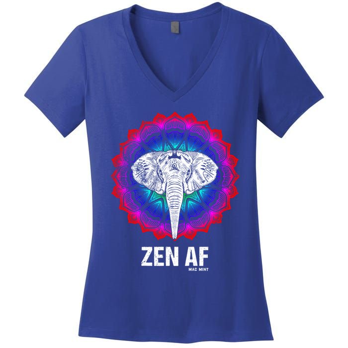 Elephant Zen Af Meaningful Gift Zen Meditation Buddhist Yoga Cute Gift Women's V-Neck T-Shirt