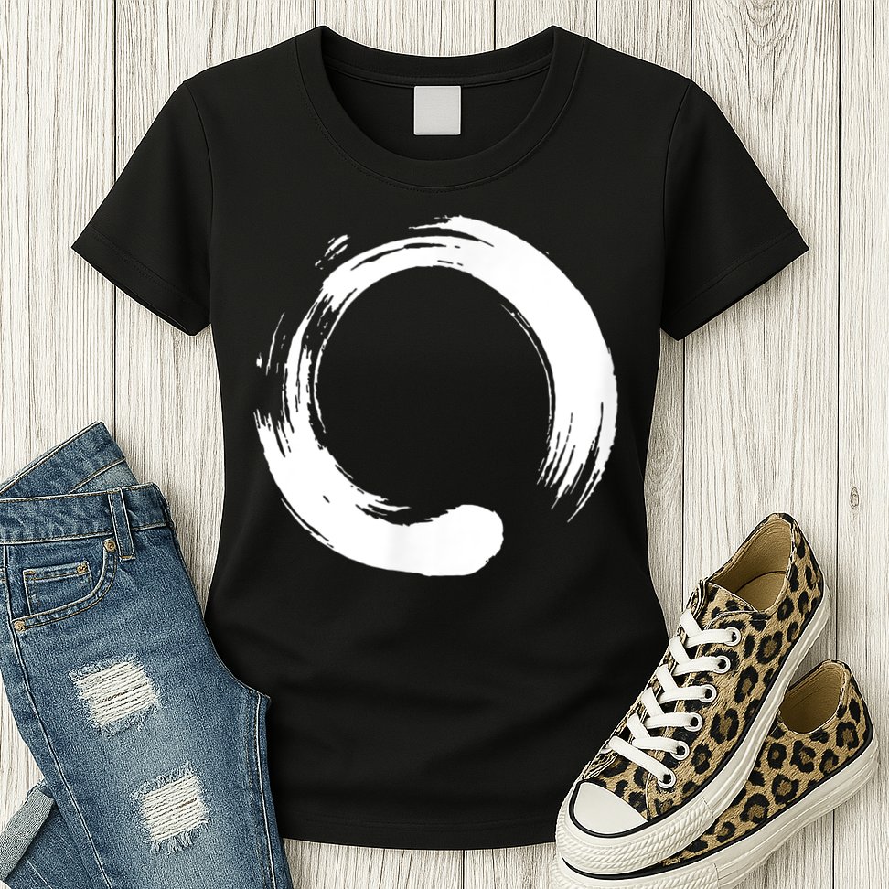 Enso Zen Circle Symbol Buddhism Buddha Meditation Yoga Womens T-Shirt