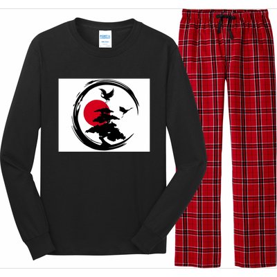 Enso Zen Circle And Bonsai Tree Funny Gift Long Sleeve Pajama Set