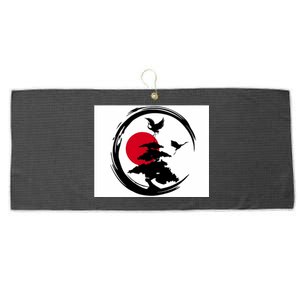 Enso Zen Circle And Bonsai Tree Funny Gift Large Microfiber Waffle Golf Towel