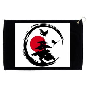 Enso Zen Circle And Bonsai Tree Funny Gift Grommeted Golf Towel