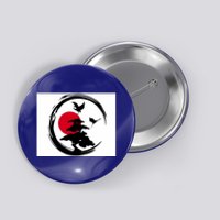 Enso Zen Circle And Bonsai Tree Funny Gift Button