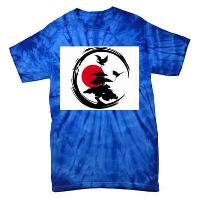 Enso Zen Circle And Bonsai Tree Funny Gift Tie-Dye T-Shirt