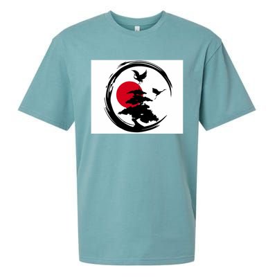 Enso Zen Circle And Bonsai Tree Funny Gift Sueded Cloud Jersey T-Shirt