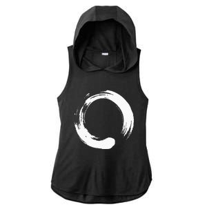 Enso Zen Circle Symbol Buddhism Buddha Meditation Yoga Ladies PosiCharge Tri-Blend Wicking Draft Hoodie Tank