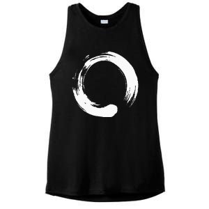 Enso Zen Circle Symbol Buddhism Buddha Meditation Yoga Ladies PosiCharge Tri-Blend Wicking Tank