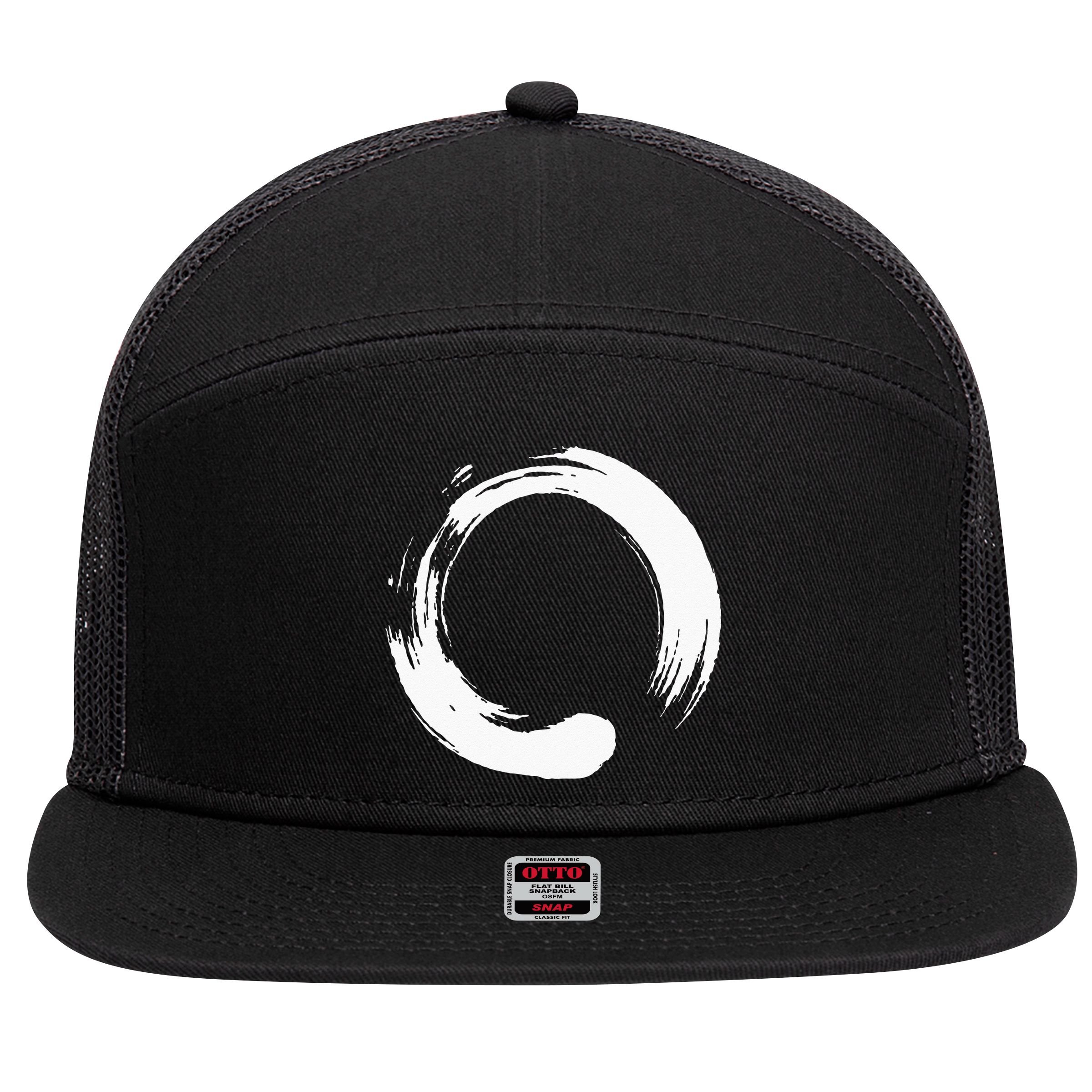 Enso Zen Circle Symbol Buddhism Buddha Meditation Yoga 7 Panel Mesh Trucker Snapback Hat