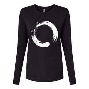 Enso Zen Circle Symbol Buddhism Buddha Meditation Yoga Womens Cotton Relaxed Long Sleeve T-Shirt