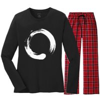 Enso Zen Circle Symbol Buddhism Buddha Meditation Yoga Women's Long Sleeve Flannel Pajama Set 