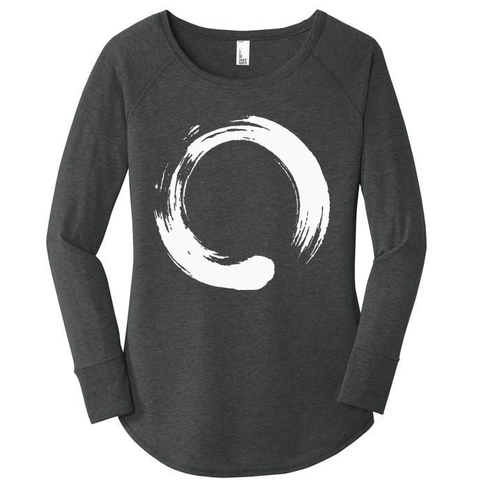 Enso Zen Circle Symbol Buddhism Buddha Meditation Yoga Women's Perfect Tri Tunic Long Sleeve Shirt