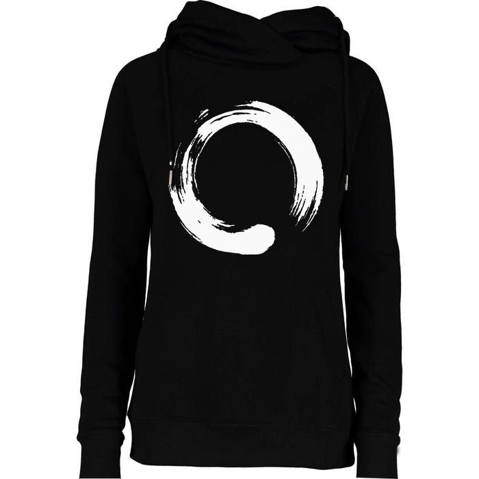 Enso Zen Circle Symbol Buddhism Buddha Meditation Yoga Womens Funnel Neck Pullover Hood