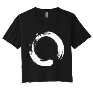 Enso Zen Circle Symbol Buddhism Buddha Meditation Yoga Women's Crop Top Tee