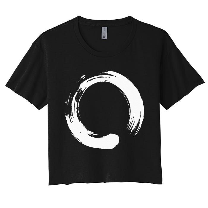 Enso Zen Circle Symbol Buddhism Buddha Meditation Yoga Women's Crop Top Tee