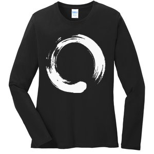 Enso Zen Circle Symbol Buddhism Buddha Meditation Yoga Ladies Long Sleeve Shirt