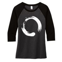 Enso Zen Circle Symbol Buddhism Buddha Meditation Yoga Women's Tri-Blend 3/4-Sleeve Raglan Shirt